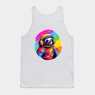 Rainbow Sloth Astronaut Tank Top